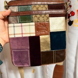 Coach Holiday Patchwork Leather Suade